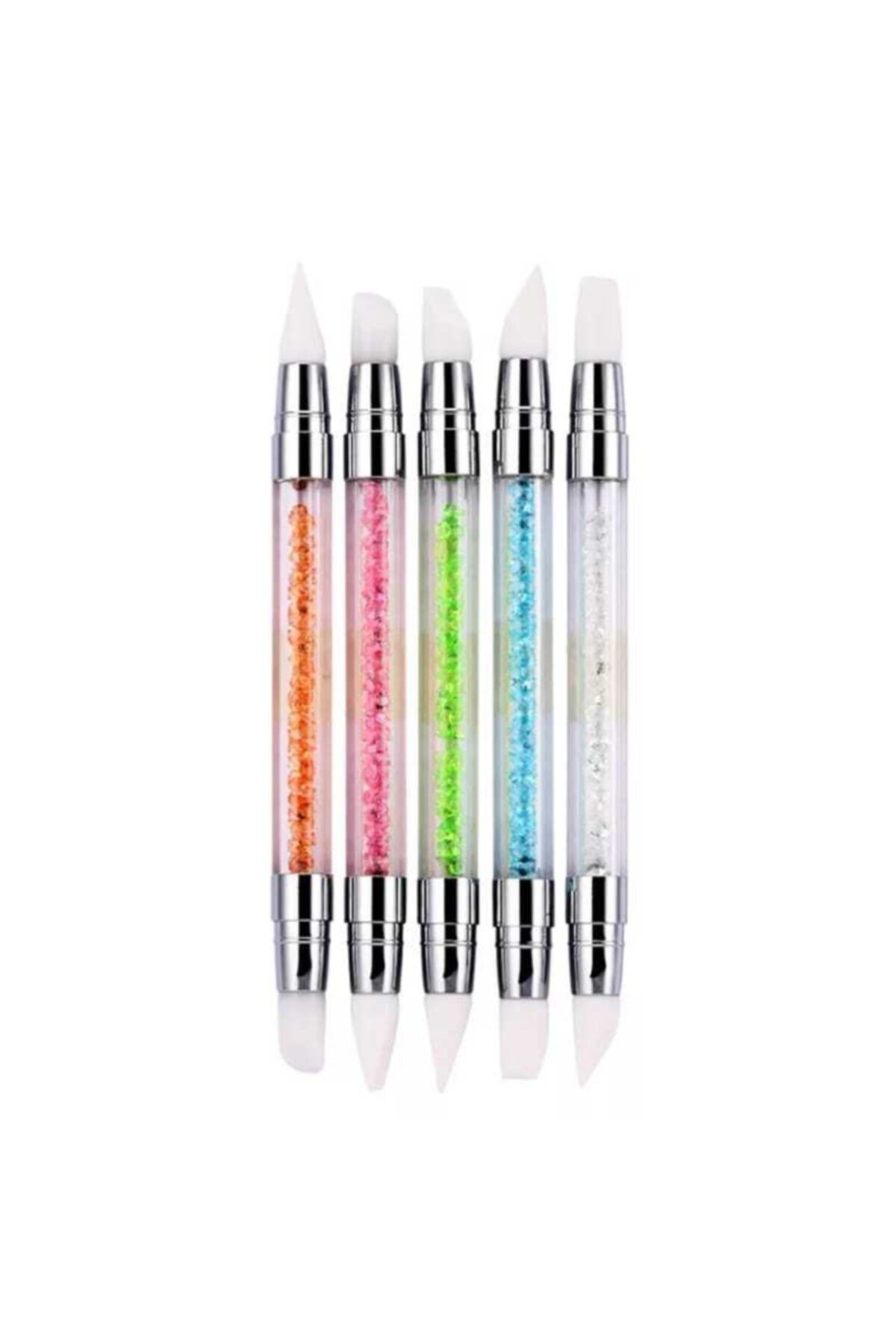Nail Art Akrilik Fırça Silikon Tırnak Fırçası 5'li Set