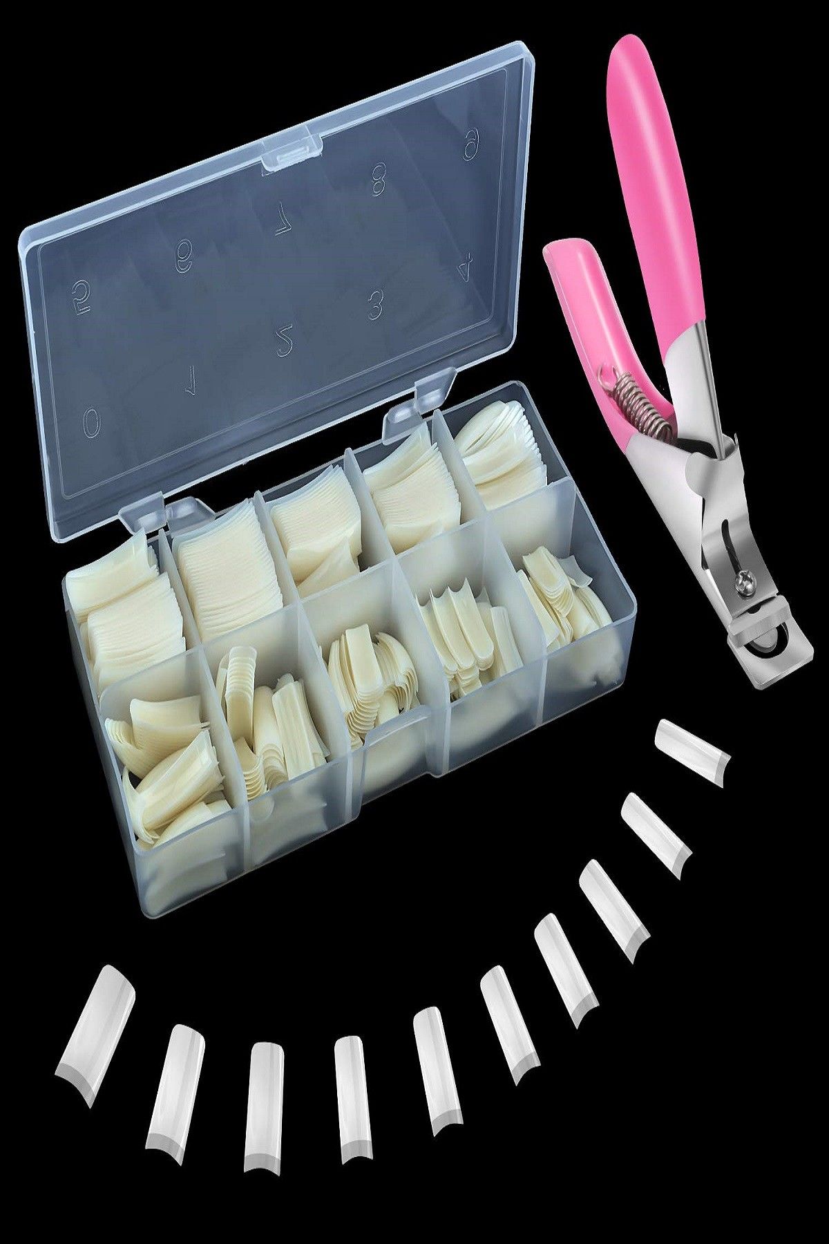 Protez Tırnak 100lü KEMİK RENGİ Ve Kesme Makas Beraber Set