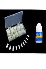 Protez Tırnak 500lü KEMİK RENGİ Ve Yapiştırıcı Beraber Set