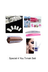 PROTEZ TIRNAK 6'LI SET, 500LÜ BEYAZ TIRNAK +FIRCA+YAPIŞTIRICI+MAKAS+TÖRPÜ