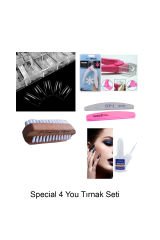 PROTEZ TIRNAK 6'LI SET, 100LÜ BEYAZ TIRNAK +FIRCA+YAPIŞTIRICI+MAKAS+TÖRPÜ