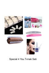 PROTEZ TIRNAK 6'LI SET, 500LÜ NATUREL TIRNAK +FIRCA+YAPIŞTIRICI+MAKAS+TÖRPÜ