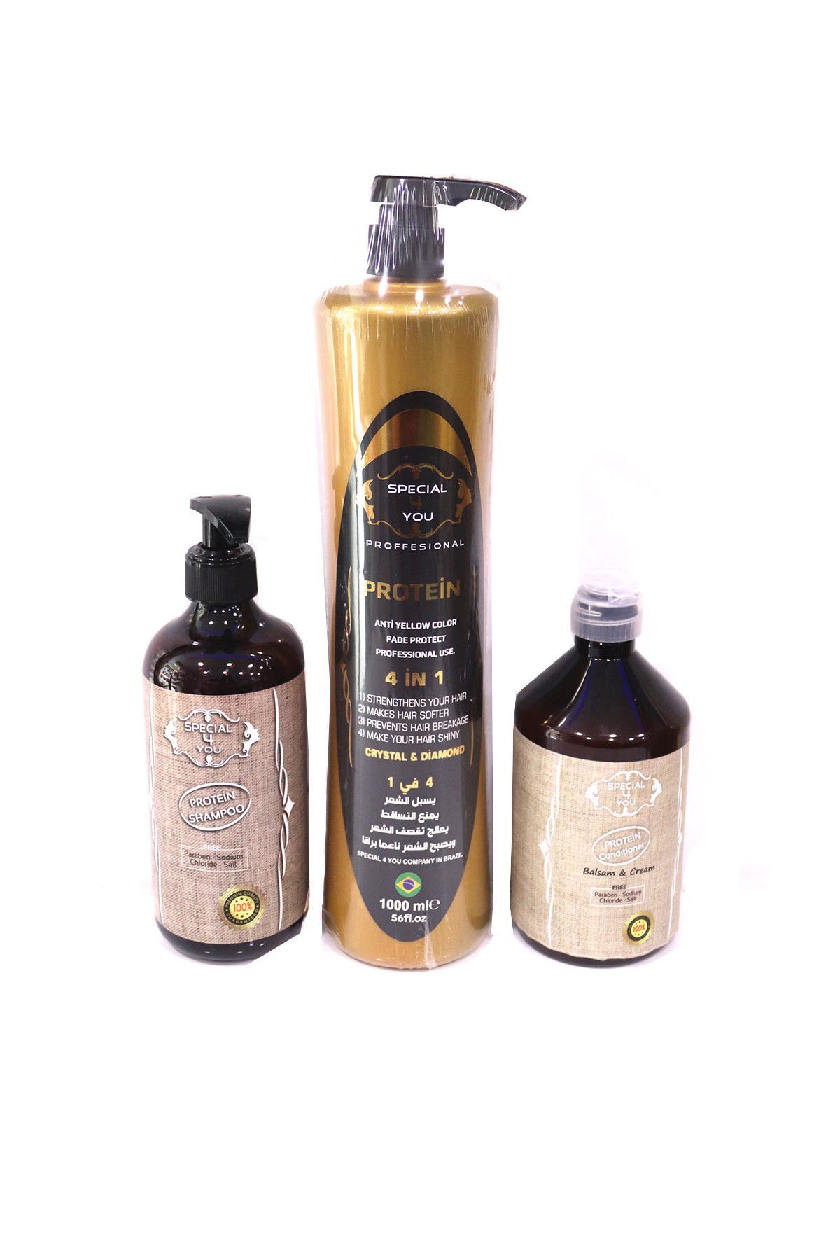 BLUE PROTEİN, ANTİ YELLOW 4 İN1, 1000ML PROTEİN+ 500ML SALT FREE ŞAMPUAN+500ML SALT FREE KREM BALSAM
