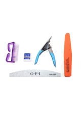 PROTEZ TIRNAK BAKIM SET 5Lİ SET PLASTİK TIRNAK FIRCASI+YAPIŞTIRICI+MAKAS+PARLATICI TÖRPÜ+KALIN TÖRPÜ