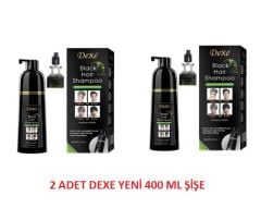 2 adet Dexe Saç Siyahlatan Şampuan 400 ml Yeni 2'si Bir Arada Özel Tasarım Şişede ÜZRETSİZ KARGO