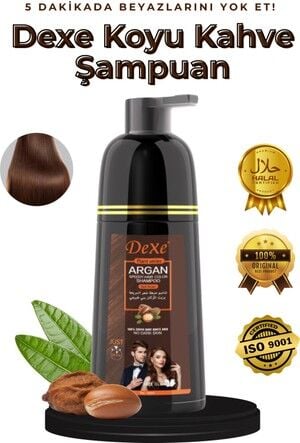 DEXE Yeni Argan Yağlı Koyu Kahve Şampuan Cilde Leke Yapmayan Formül 420ml